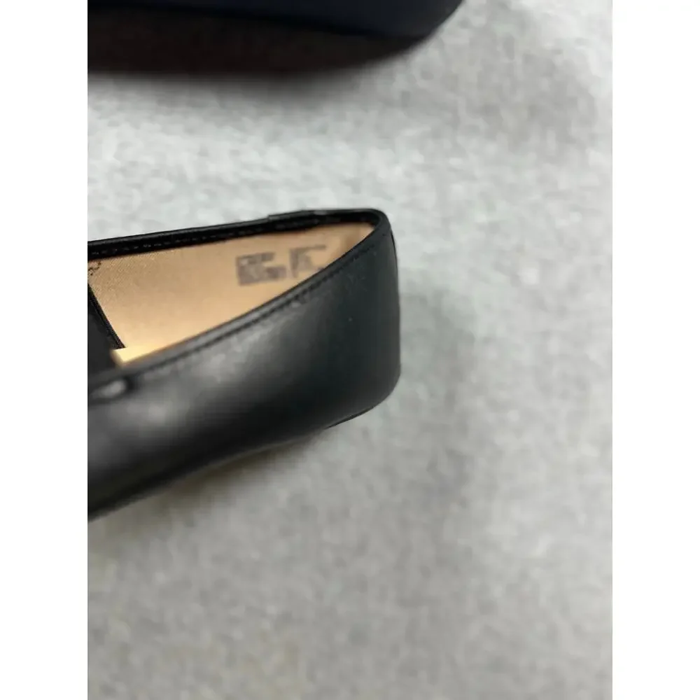 Wonder Nation Ballet Flats Girls Black SZ 5 Elastic Strap Round Toe Bow Detail